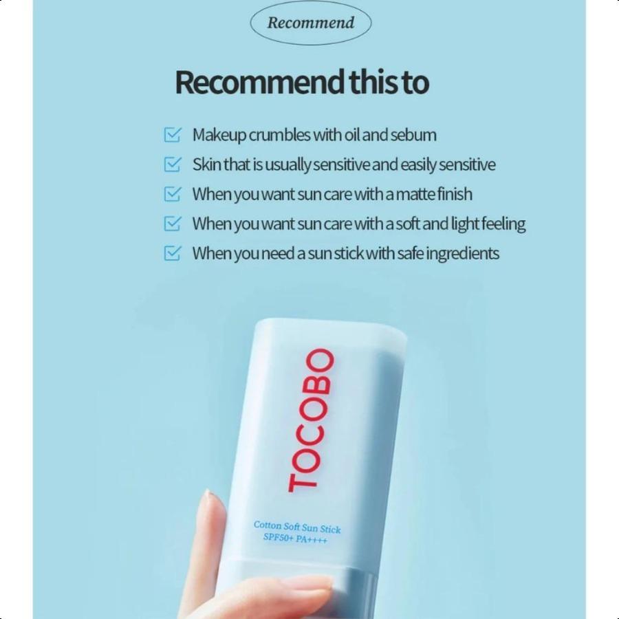 TOCOBO Cotton Soft Sun Stick SPF50+ PA++++ 19g