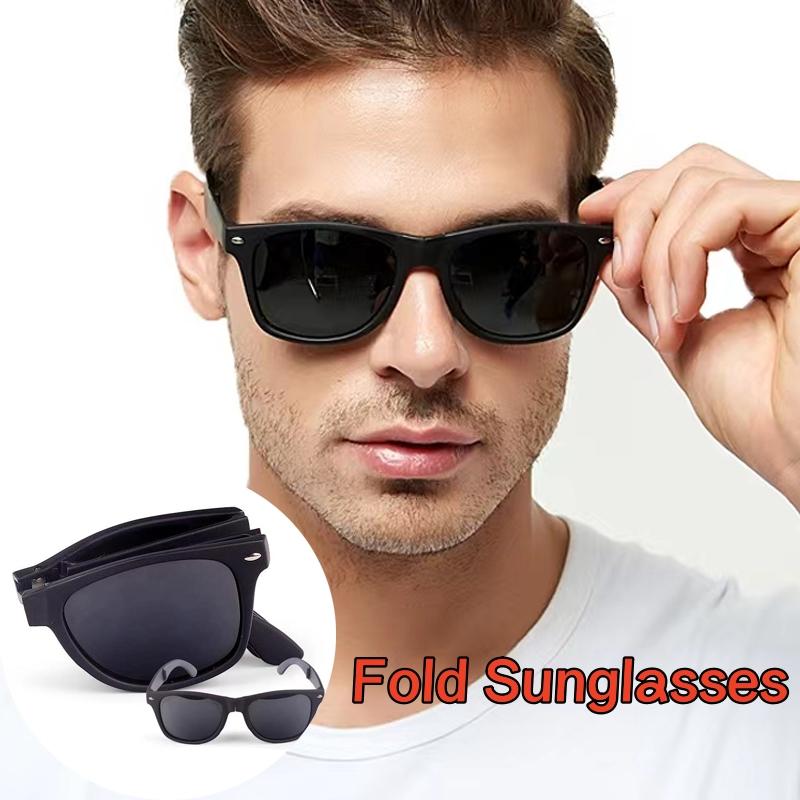 New Fashion Folding Sunglasses Men Brand Designer Eyewear Women Fold Fashion Square Portable Outdoor Sport Male Sun Glasses