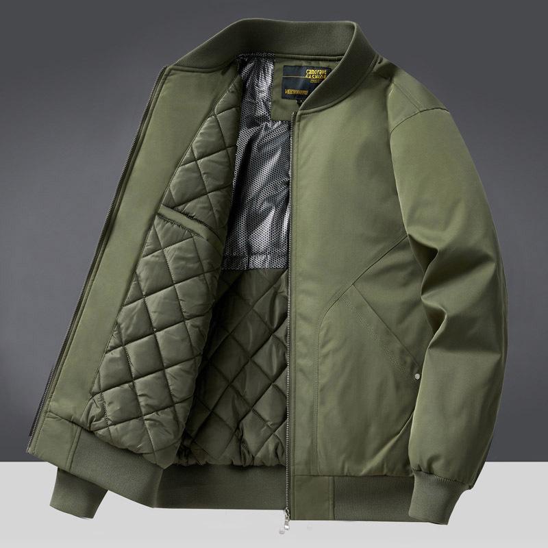 Men s Retro Pilot Baseball Jacket: Thick Warm Cotton for Autumn & Winter, Loose Casual Fit 3XL