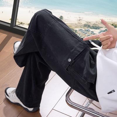 Neue Herren Frühling und Herbst Locker Gerade Lässige Weitbein Hosen Amerikanische Holzarbeiterhose