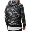 Men's Fashion Camouflage Sweatshirt Men's Drawstring Ribbed Closure Sleeve Pocket Hoodie