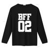 BFF 02 Best Friends Matching tee Bestie Friendship Day T Shirt vintage Washed Breathable Stylish graphic Casual homme