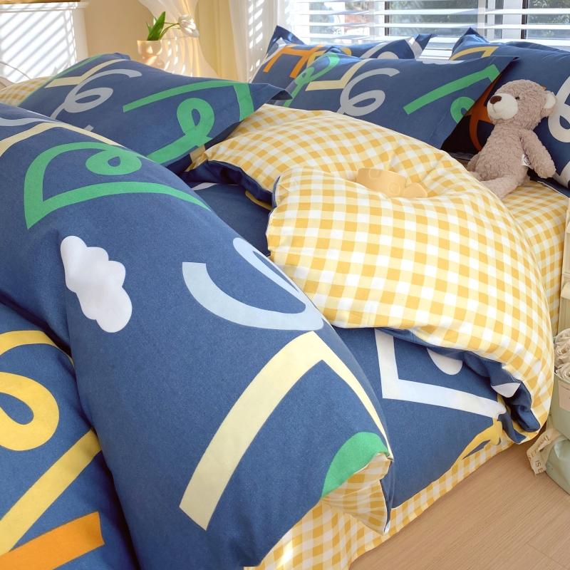 

Kawaii Rainbow Stripe Duvet Cover Twin Queen Cartoon Bedding Set For Girl Teen Reversible Star Comforter Cover With 2 Pillowcase Single 150x200cm