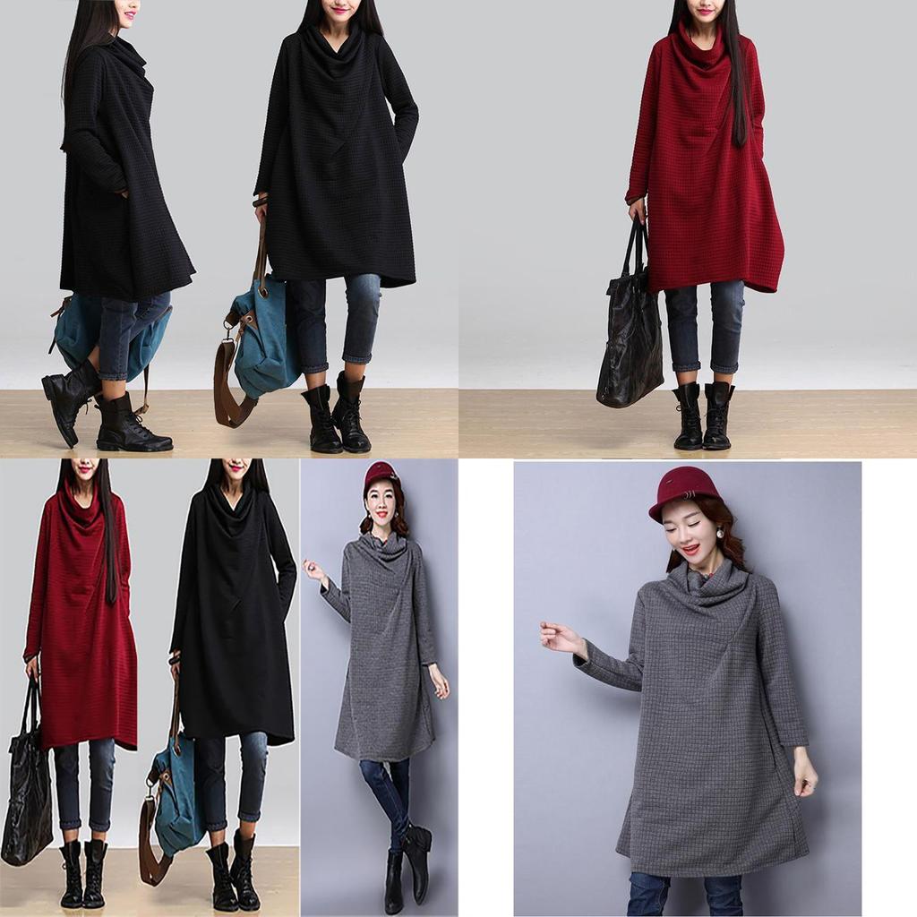 Premium Quality Women's Fashion Casual Elegant Solid Color Long-sleeved Dress Ideal For Every Occasion