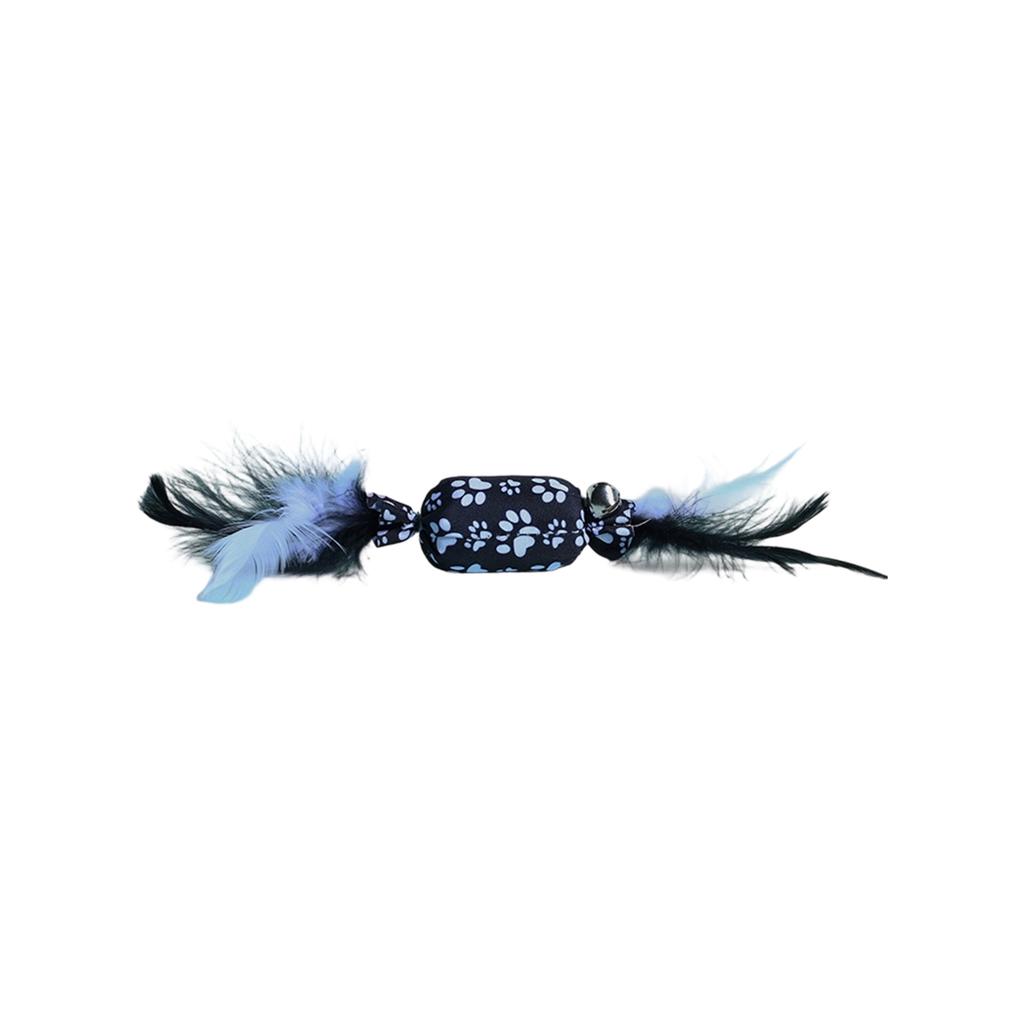 Interactive Candy-Shaped Cats Toy With Feathers & Bell – Crinkle Paper Inside For Self-Play & Boredom Relief, Chew & Scratch Resistant Toy For
