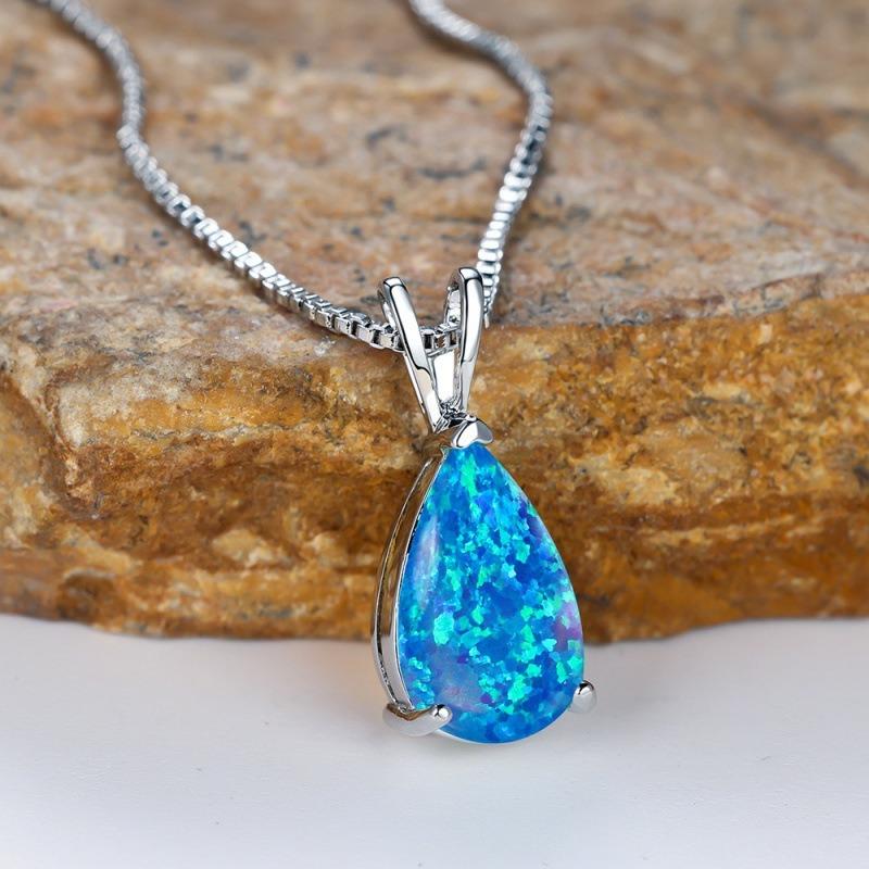 Wish Hot Sale Water Drop Opal Pendant Necklace Femininity Versatile Niche Jewelry