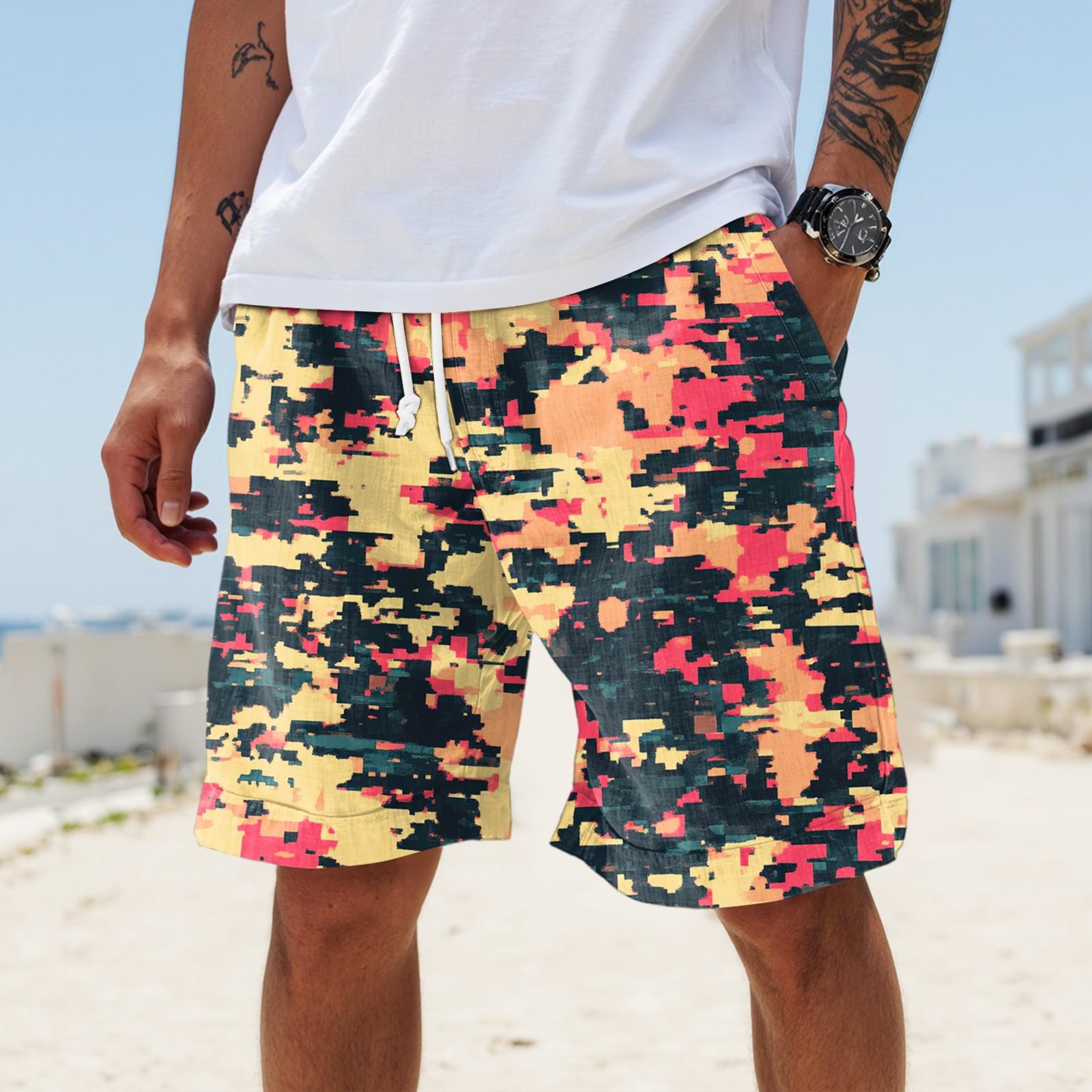 

Men s Summer Large Casual Loose Sports Pants Beach Shorts XL помаранчевий