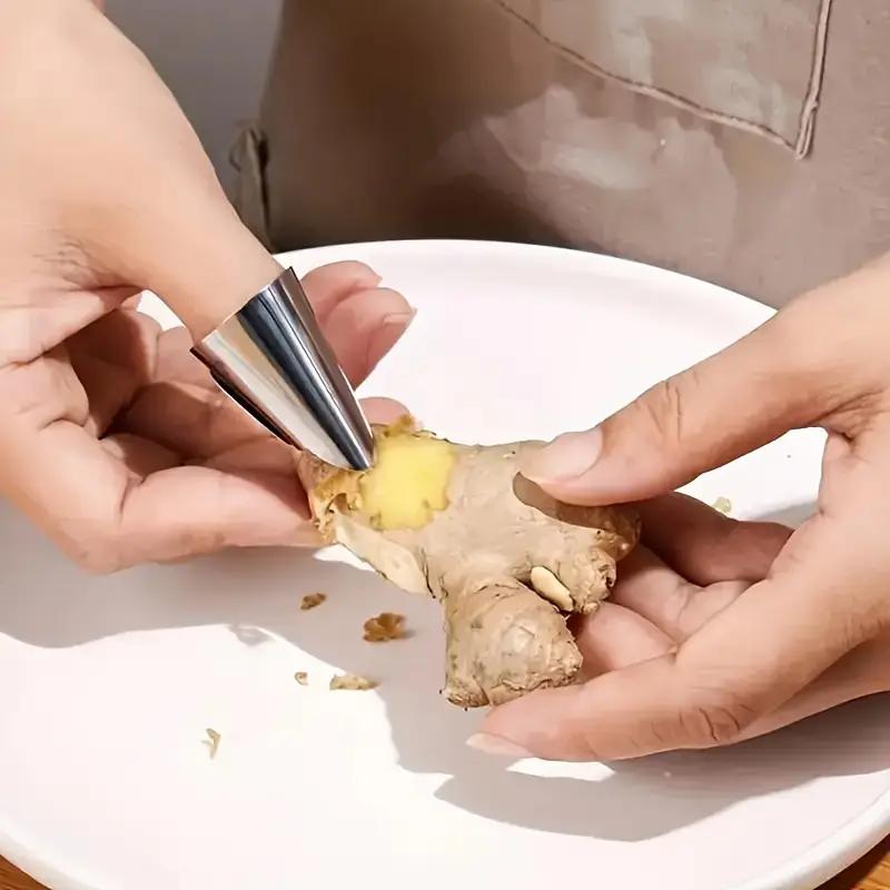 Knoblauchschäler aus Edelstahl, multifunktionales Küchenwerkzeug, lebensmittelechtes Küchenzubehör, Knoblauchmühle, Finger-Kastanienschäler