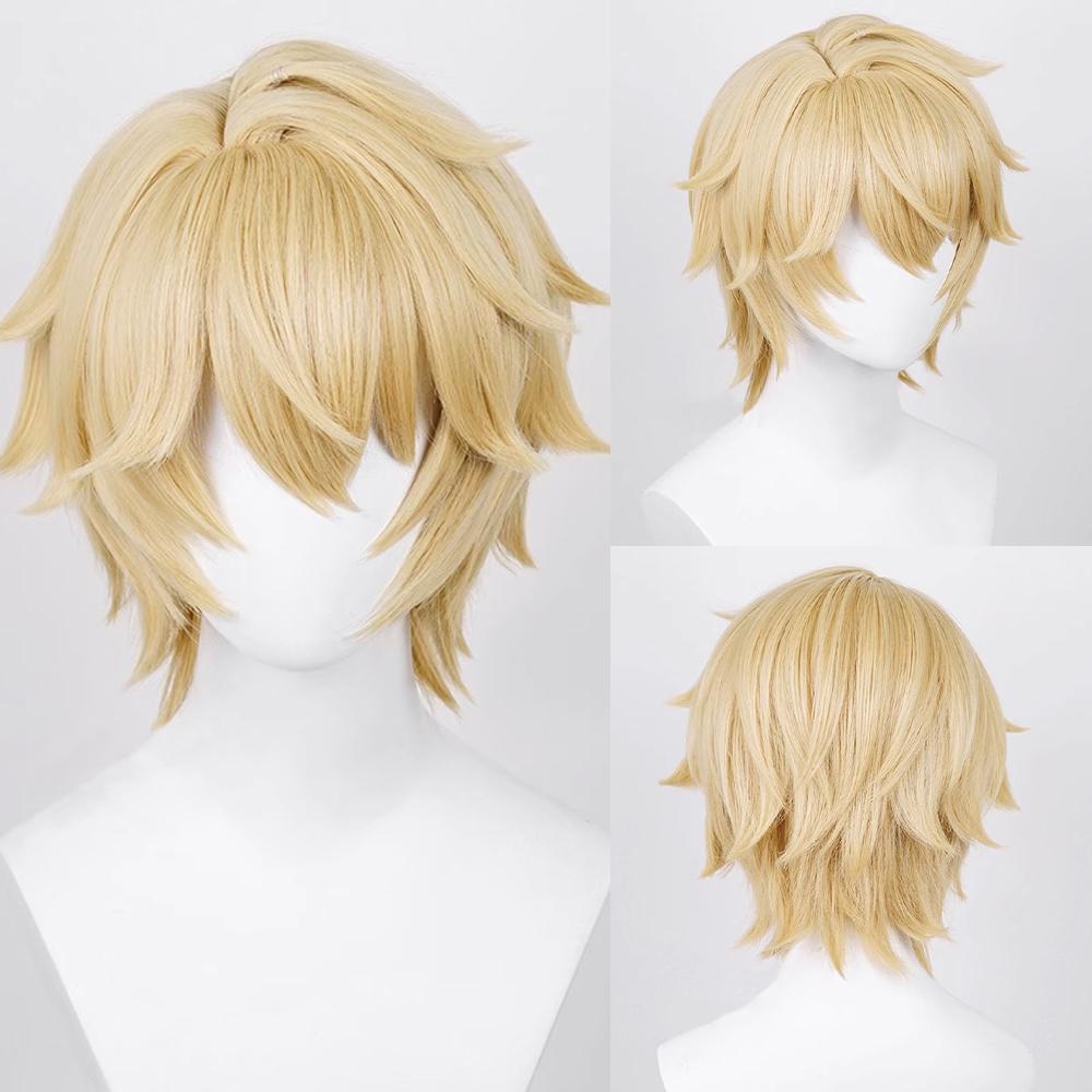 

RANYU Honkai Star Rail Gepard Landau парики синтетические короткие прямые светлые желтые игровые волосы для косплея парик для вечеринки