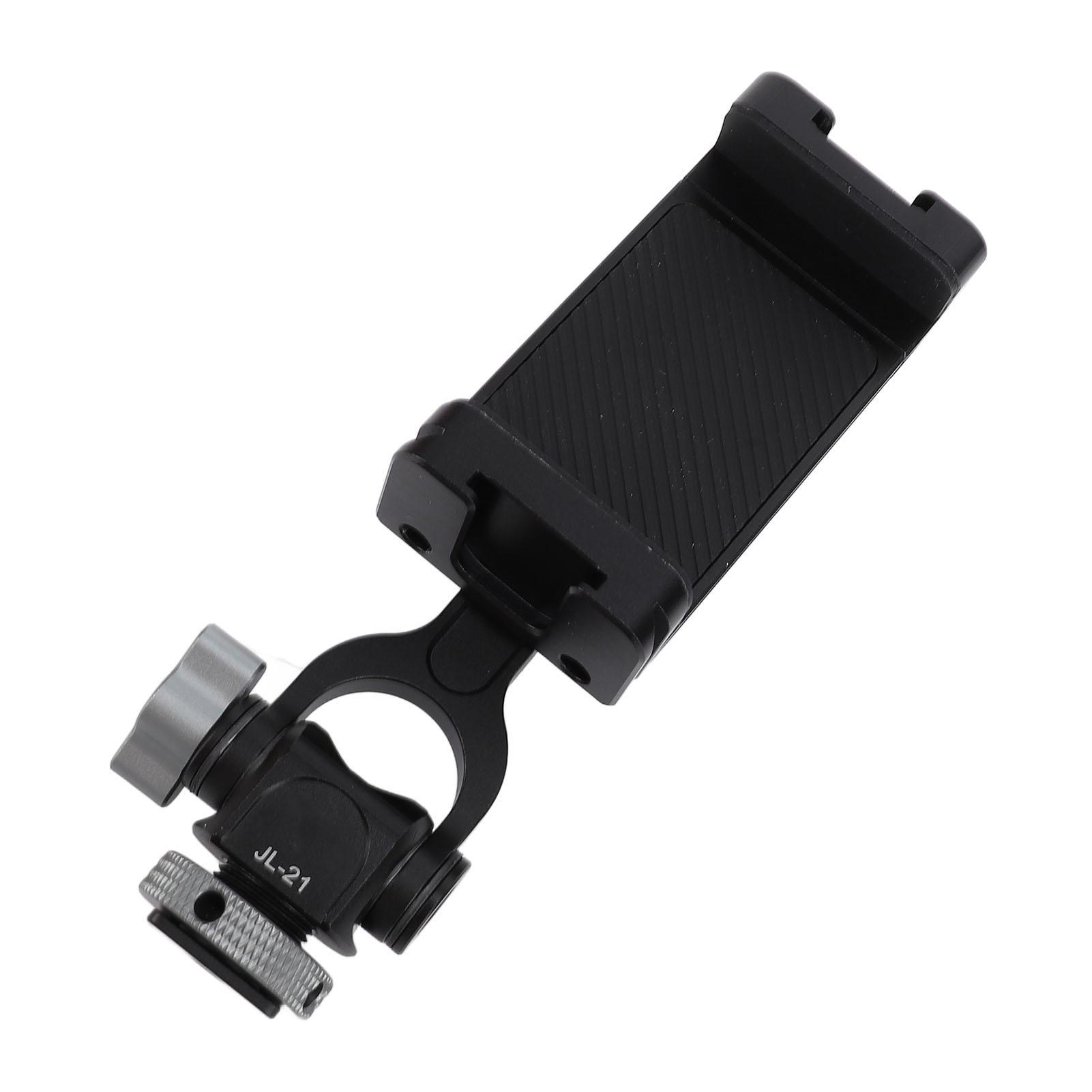 

Cell Phone Clamp Adapter with Cold Shoe Mount 360 Degree Rotation Aluminum Alloy Tripod Phone