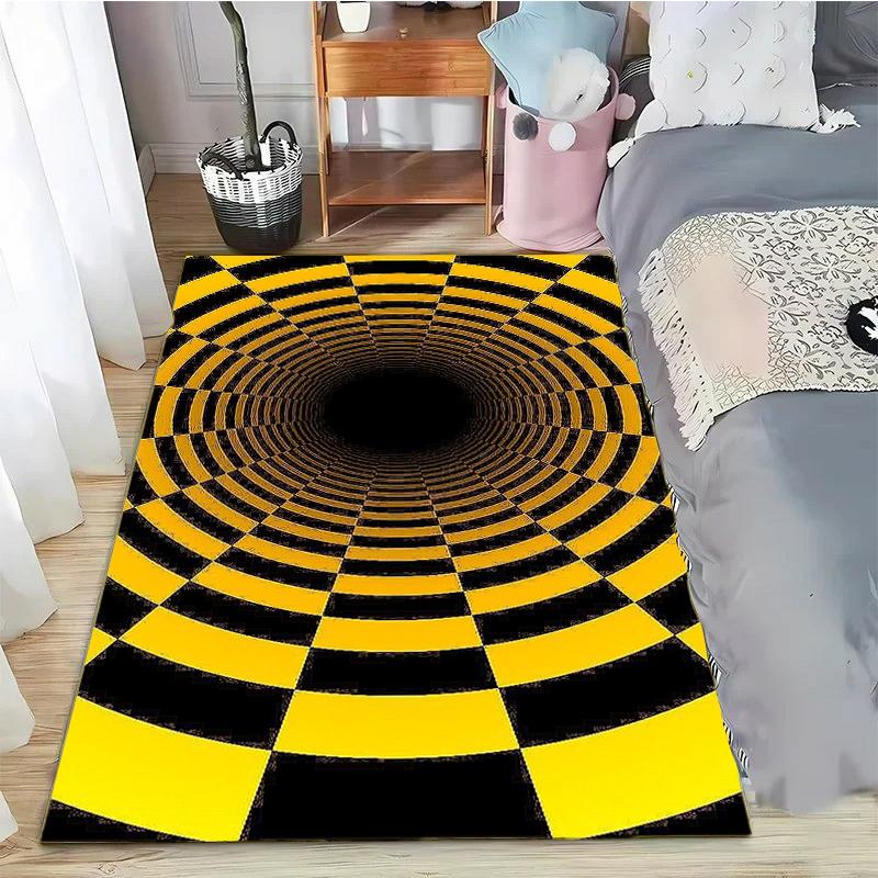 3D Vortex Illusion Area Carpet Rug for Living Room Decor Bedroom  Abstract Geometric Optical Vertigo Carpet Non-slip Floor Mat