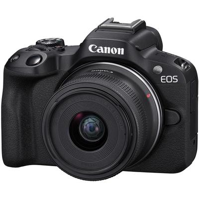Canon Bezzrcadlovka EOS R50 má STM objektiv s jedním objektivem (Černá) RF-S18-45mm F4,5-6,3 (obnova)