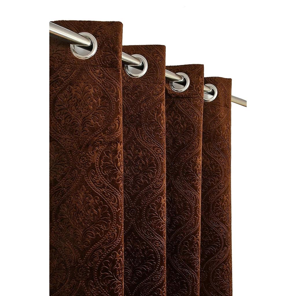 @ 5 Feet Velvet Curtain For Window Brown Color UKZQ363 50%off