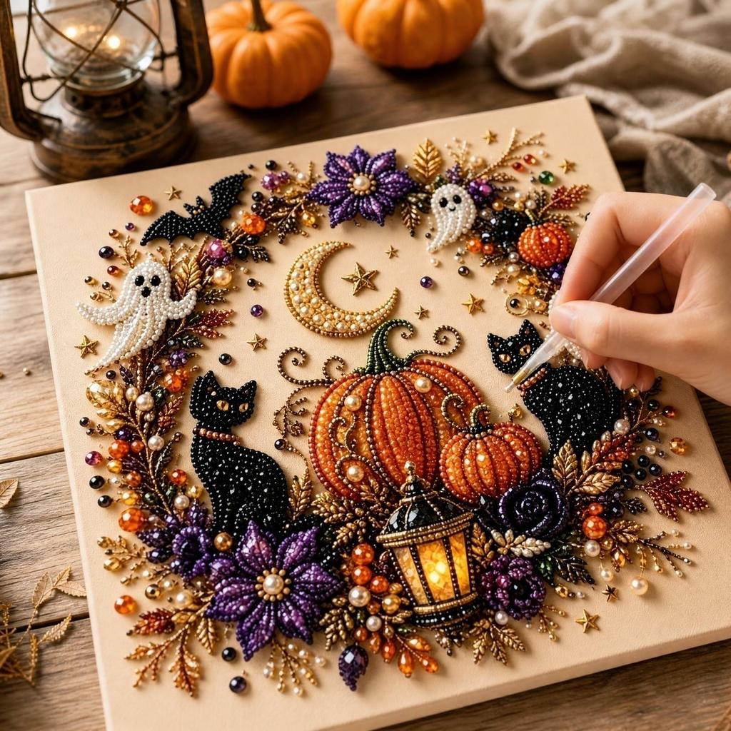 Halloween Kit for DIY Jewelry Making - Beaded Bracelet and Necklace Set for Holiday Party Favors
