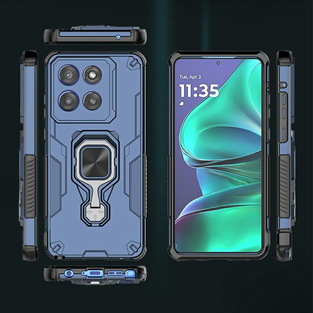 Für Motorola Edge 60 Stylus 5G Hülle Drehbarer Ring Ständer PC+TPU Stoßfeste Handyhülle