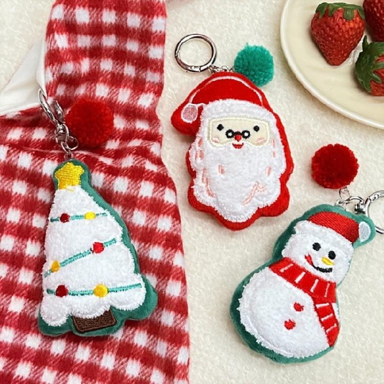 Lovely Santa Cartoon Plush Toy for Kids Keychain Christmas Tree Cartoon Santa Soft Charm Stuffed Reindeer Toy