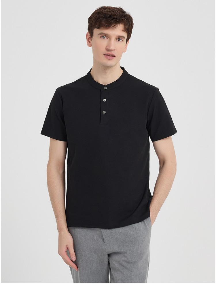 Premium Quick-dry Stand-collar Short-sleeve T-shirt Youth Sports Wrinkle-free Moisture-wicking Breathable Half-sleeve Minimalist Breathable Tops