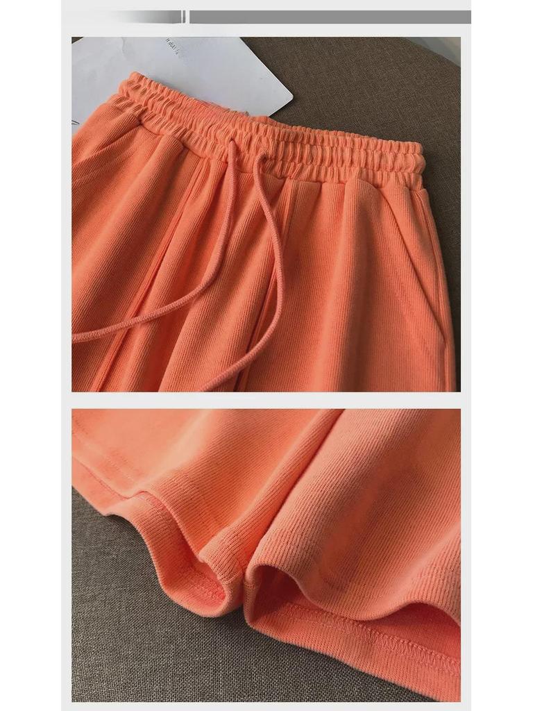 Women's Cotton Blend High-Waist Slimming Wide-Leg Casual Summer Shorts