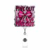 Bow Cherry Acrylic Badge Holder Sparkling Powder Medical Theme Retractable Pull Badge Reel Id Lanyard Name Tag Card Badge Holder