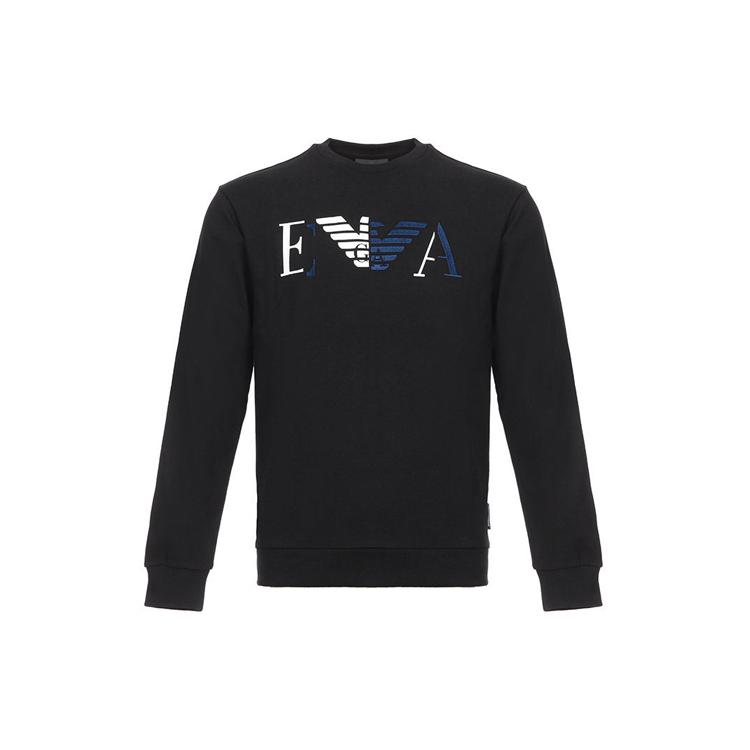 Emporio Armani Sweatshirts Men's Black Crew Neck Moderate Regular 6Z1MB3-1J07Z-0999