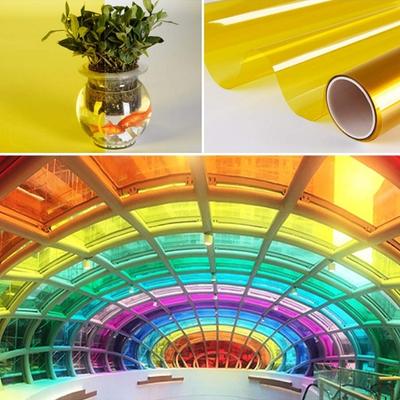 Pellicola Gialla per Vetri Trasparente Autoadesiva Protezione UV Fai da Te Festa di Natale Edificio Casa Adesivi Decorativi Colorati