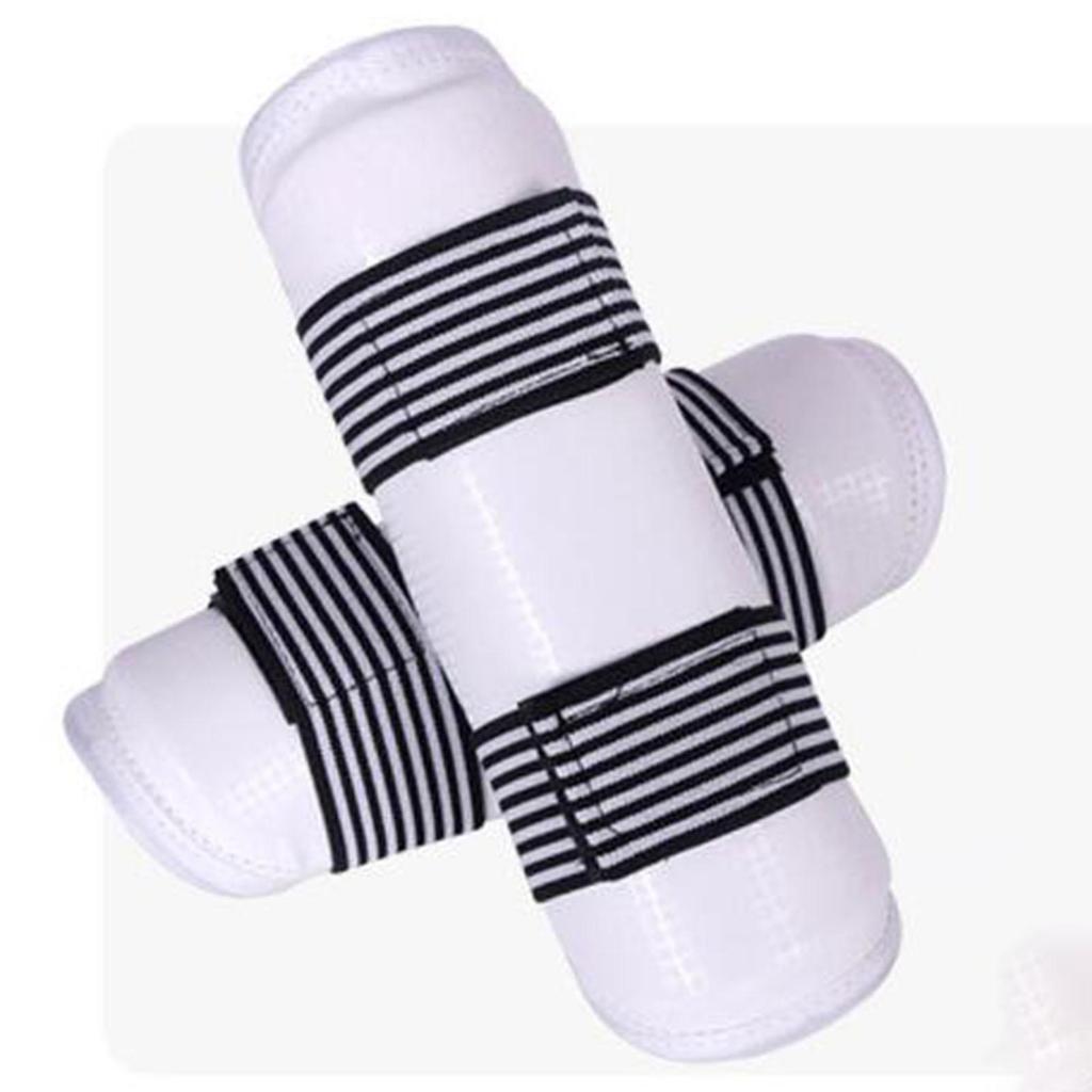 6 Pieces Taekwondo Protective Gear Set Crotch Protector with Shin Arm Guards 150 to 160cm Blue