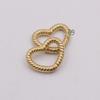 Movable Brass Heart Spring Clasp Twist Keychain Accessory