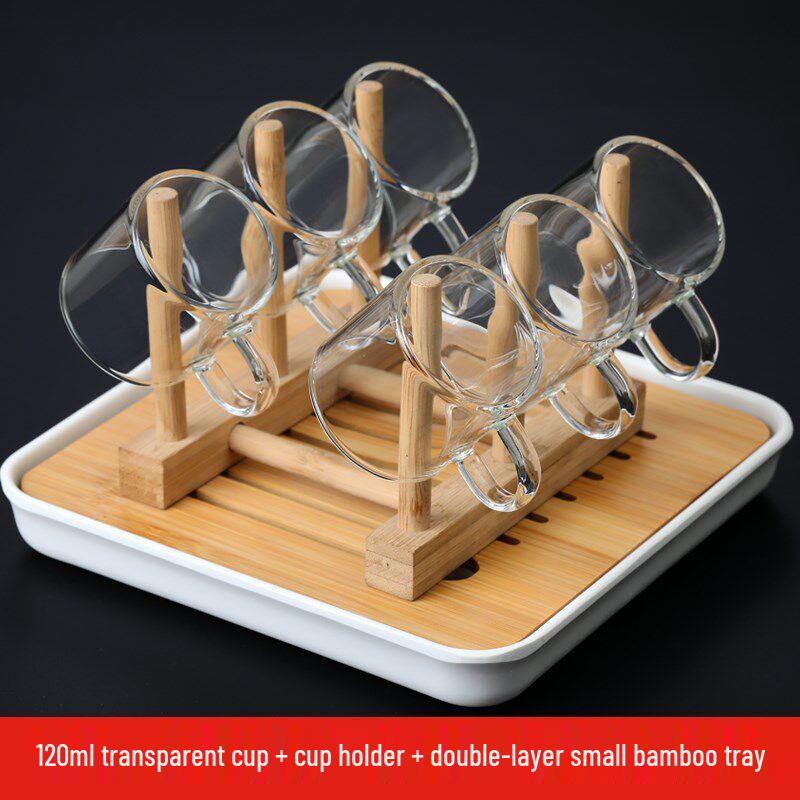 Starry Heat-Resistant Glass Kung Fu Teacups Set with Handles