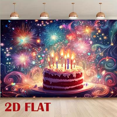 2D Colorful Star Swirl Birthday Celebration Wall Hanging