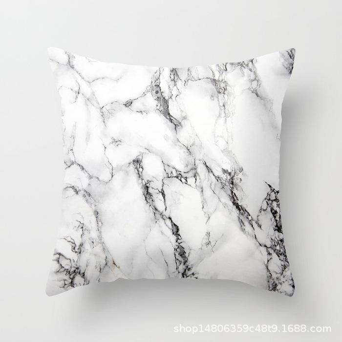 Marble Texture Nordic Style Peach Leather Velvet Pillow Case Pillow Core Modern Simple Car Cushion Premium Durable