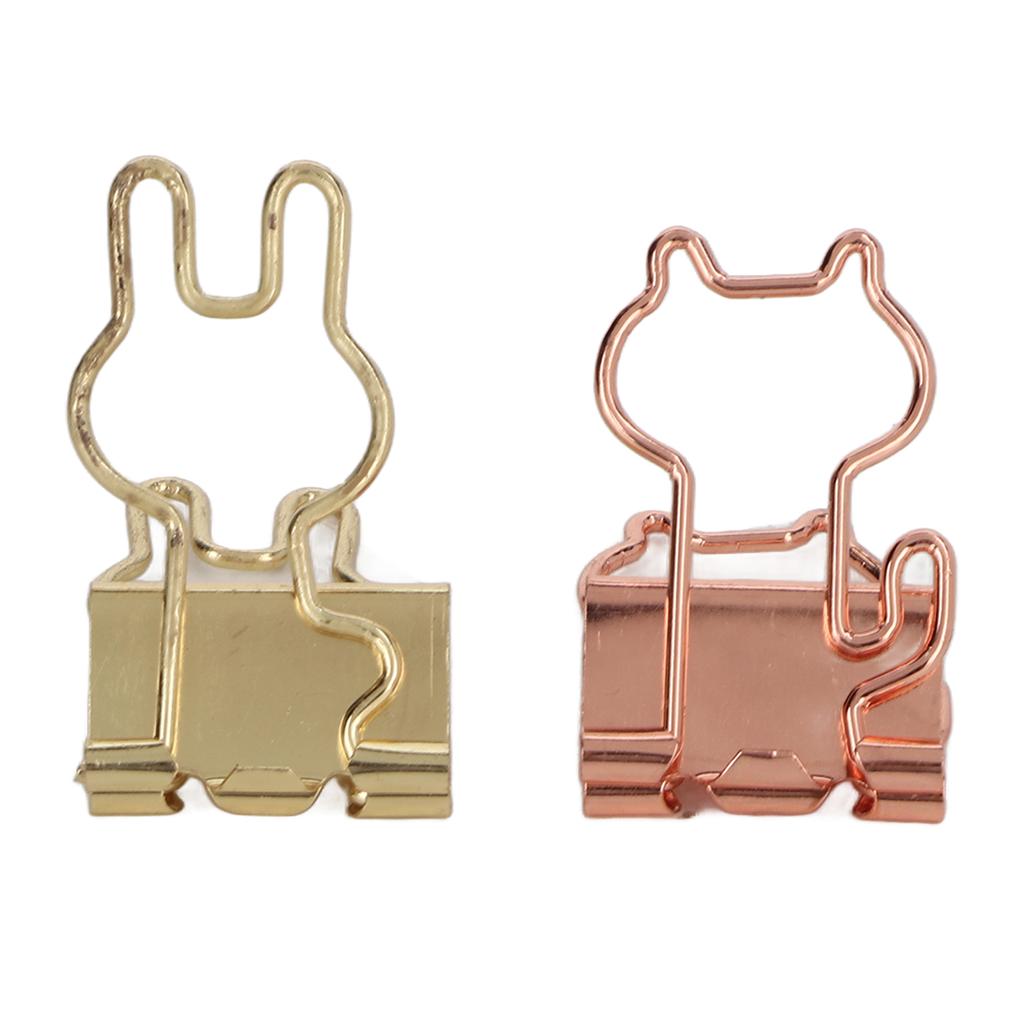 100pcs Binder Clips Strong Clamping Force Rust Resistant Metal Rabbit Binder Clips Cat Binder Clips for Office