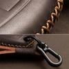 Real Leather Car Key Fob Case Cover Holder Chain For Mercedes Benz Accessories