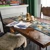 American Retro Table Flag Yarn Dyed Jacquard Tropical Rain Forest Tassel Household Polyester Tablecloth Table Flag Bed Tail Flag