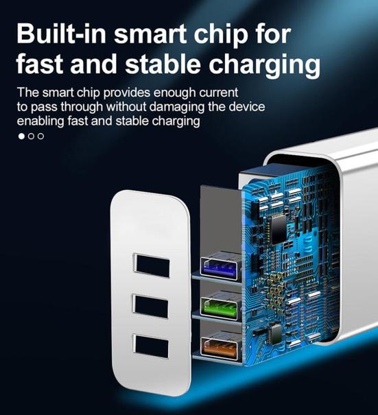 PD36W QC3.0 Mini 3 Ports Quick Charger Adapter US/EU/UK Plug for Home/Office