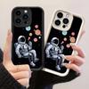 JT50 Astronaute faisant le signe de la paix dessin animé Téléphone pour iPhone 17 Pro Max Samsung S26 A17 A07 Xiaomi 15T Redmi Note 14 Pro Plus Coque Souple en TPU