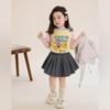 LUSON Toddler Girls' Color Block Raglan T-shirt