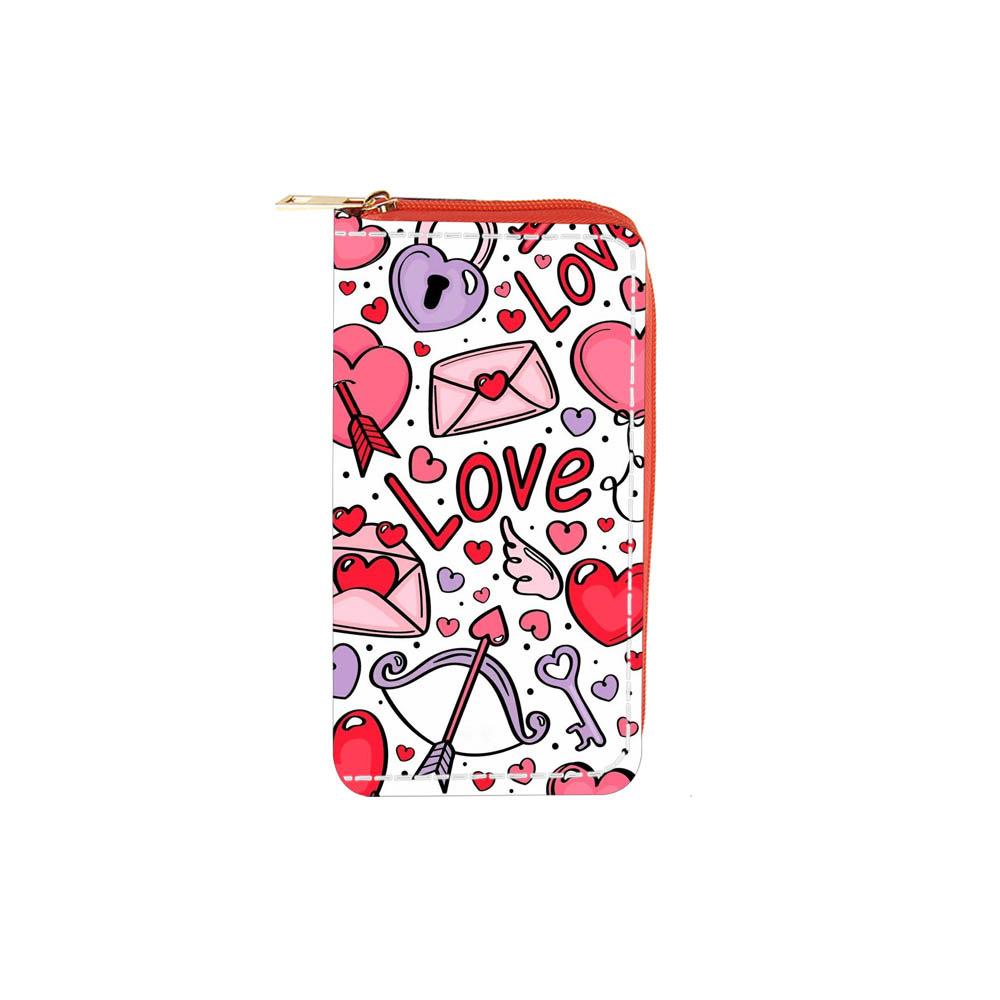 Cartoon love long zipper wallet clutch wallet wallet