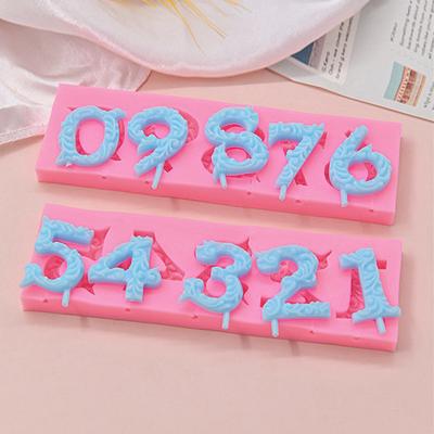 2Pcs Silicone Mold Set Non-stick Muffin Fondant Cake Chocolate Mold Heat-resistant 3D Number Shape 0-9 Numbers Embossing Baking Molds