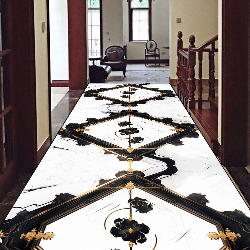 Luxuriöser Europäischer Stil Lobby Halle Flur Teppich Rutschfest Treppenhaus Lange Teppiche Läufer Anpassbarer Teppich Heim Durchgang Fußmatte