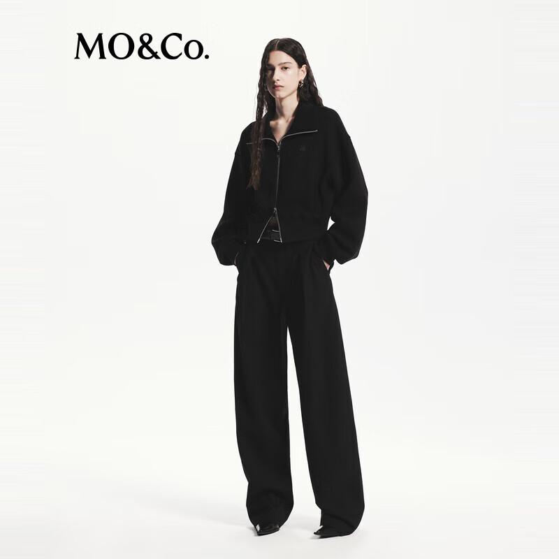 MO&Co. Merino Wool Blend High-Waist Straight Trousers