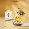 Insect Flower Building Blocks Set,Colorful Construction Building Bricks Toy with a Science Popularization Card,Creative Home Decoration (Honeybee)