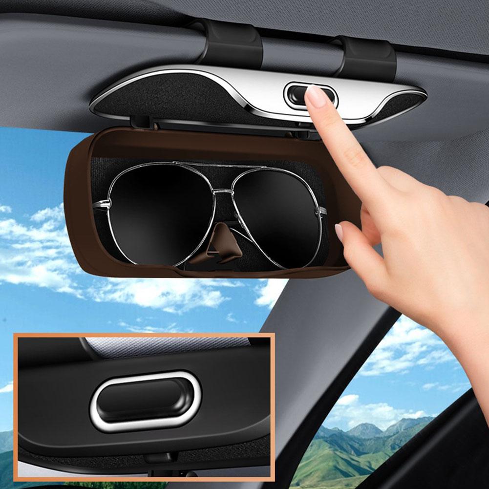 Multi-Purpose Car Glasses Box Portable Car Sunglasses Holder Car Driving Glasses Holder Eyeglass Case Sun Visor Storage Case