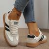 Lightweight Comfortable Sneakers for Women Fashion Striped Lace Up Sports Shoes Woman Casual Breathable Green Sneakers Plus Size