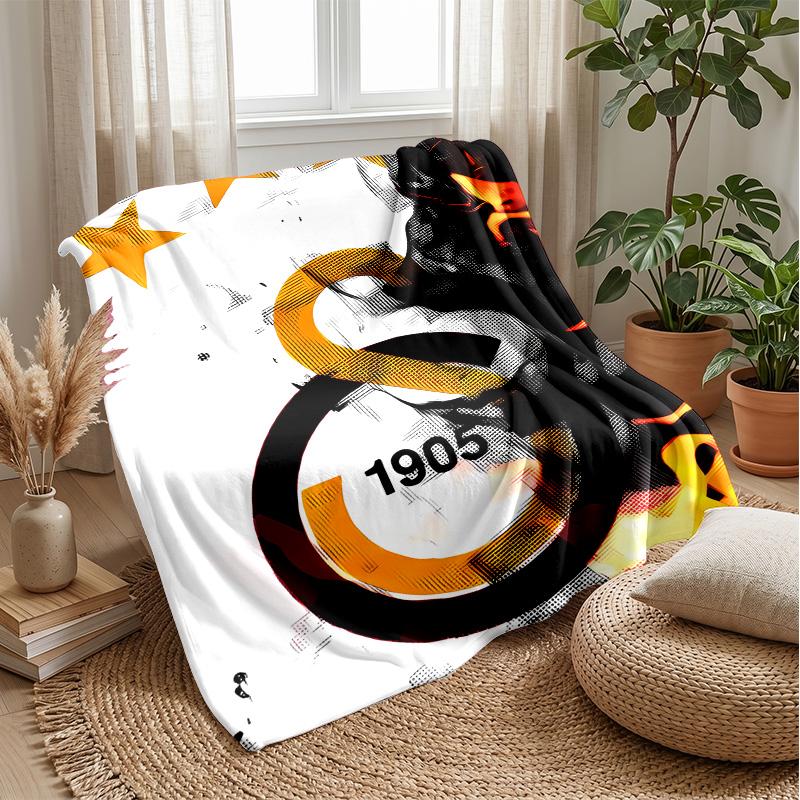 Galatasaray Fußball-Thema Decke Weiche Flanelldecke Plüsch Überwurf Gemütliche Sofa-Bett-Decke für Wohnkultur