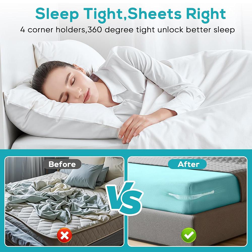 4pcs/set Bed Sheet Fasteners Sheet Ties Multifunctional Use Heavy Duty Bedsheet Corner Tightener Clips Home Supplies Fixator