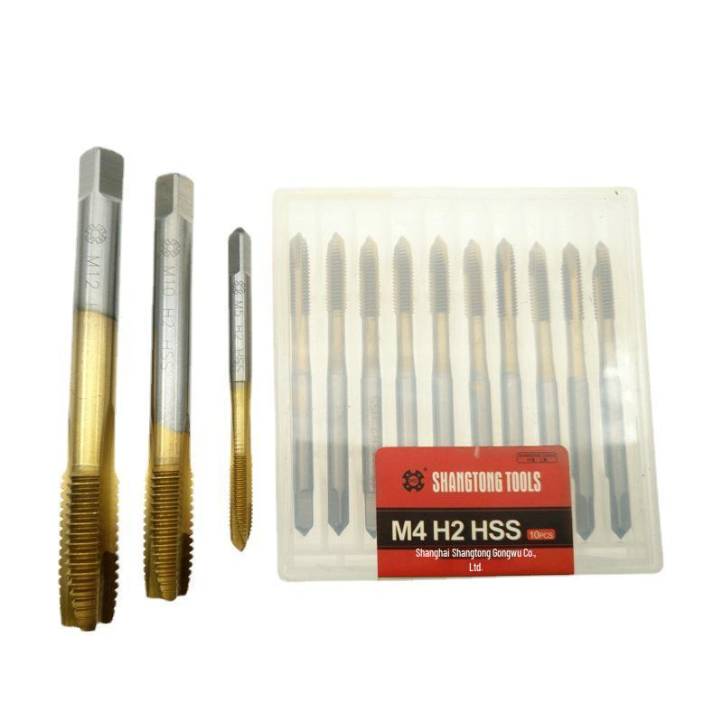 Ti-Plated Machine Tap for Through-Hole, M3-M12 Thread Cutting