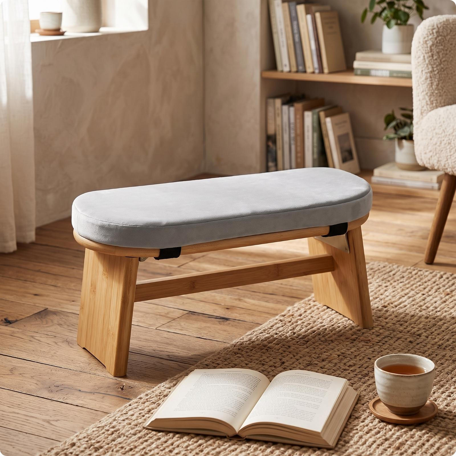 Meditation Stool Upholstered Bench Mindfulness Compact