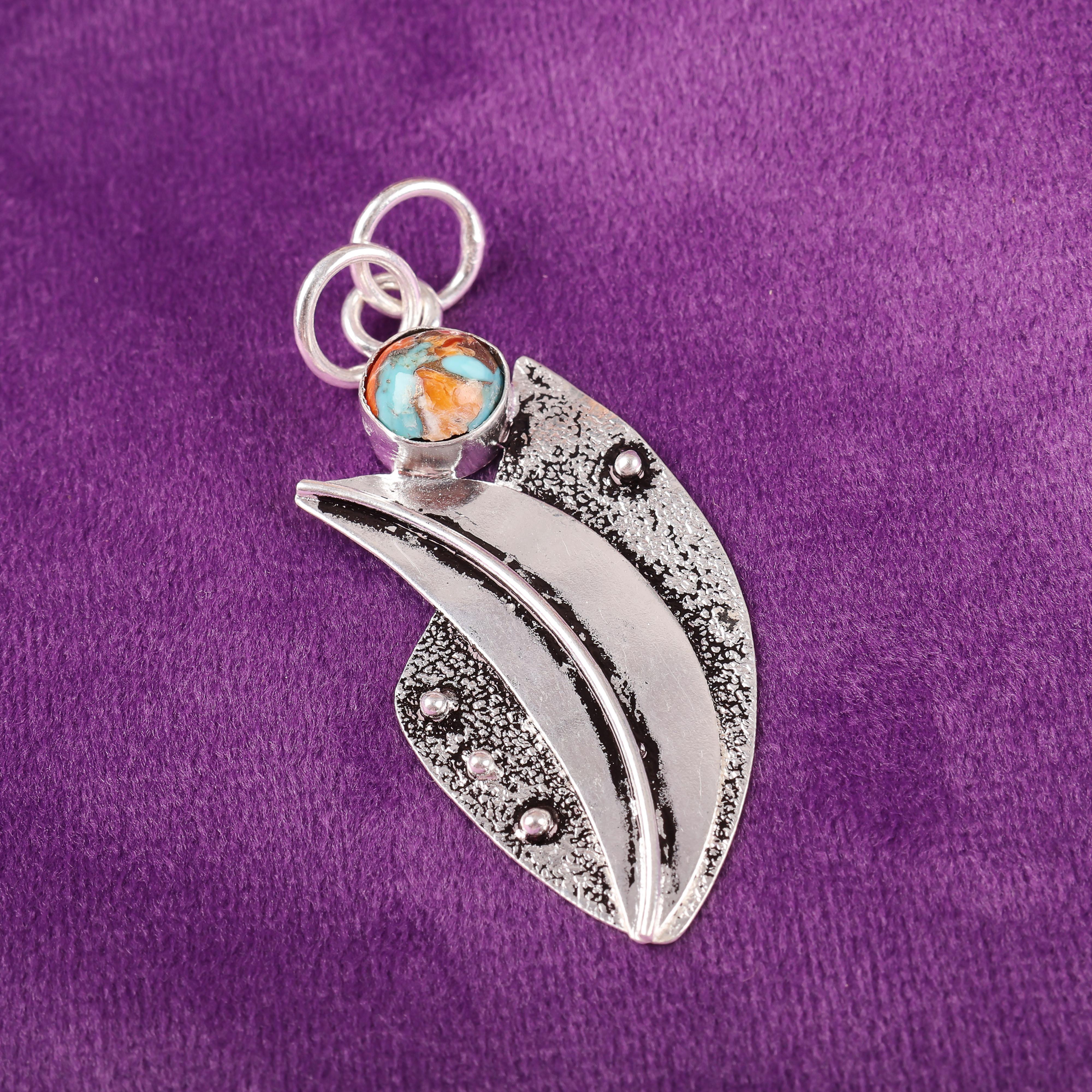 

Spiny Oyster Pendant, Handmade Gemstone Pendant, 925 Solid Sterling Silver Pendant Antique Jewelry, For Engagement Gift 2.05 Inches разноцветный