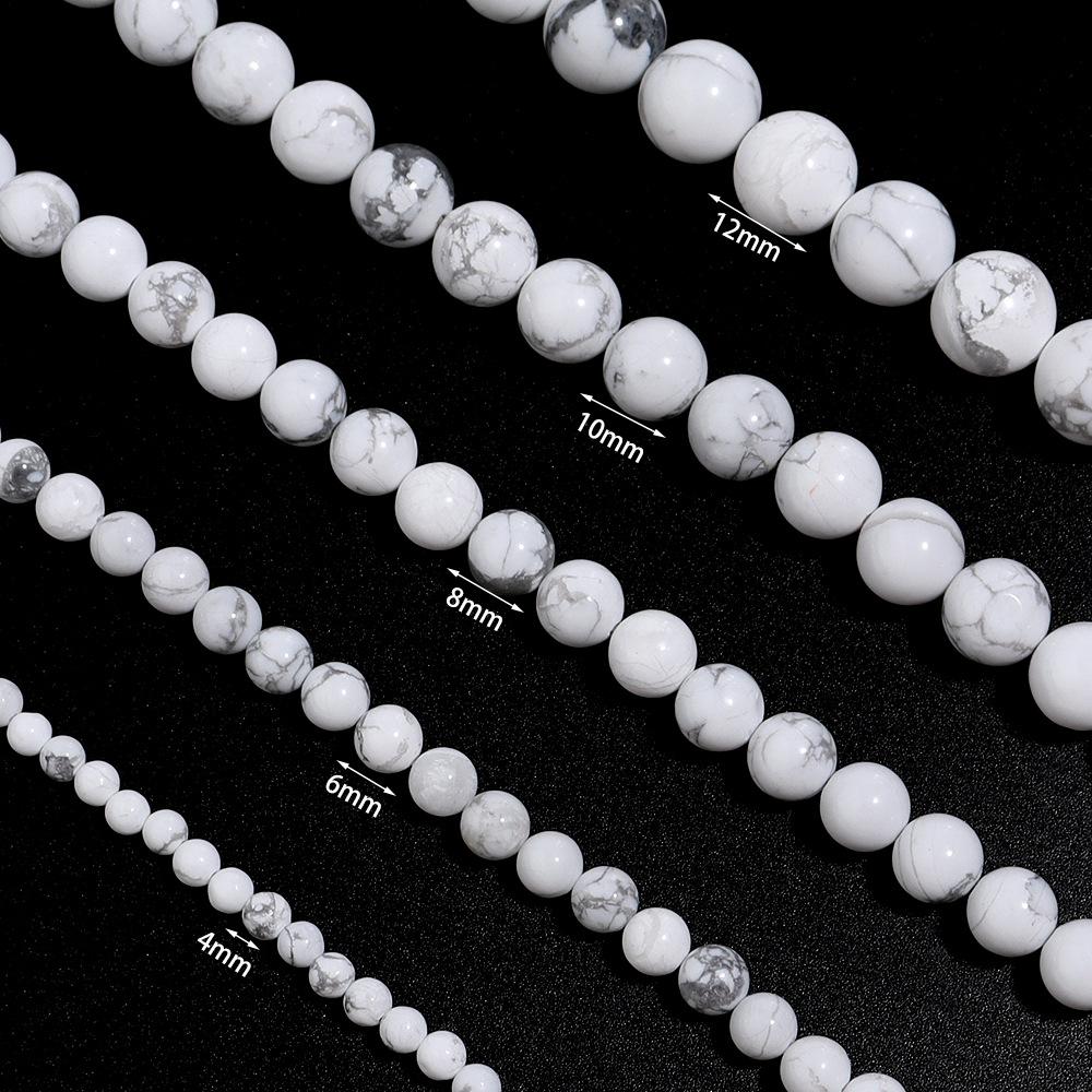 White Howlite Turquoise Stone Loose Beads Loose Beads for Jewelry Making Braclets DIY 4-12mm