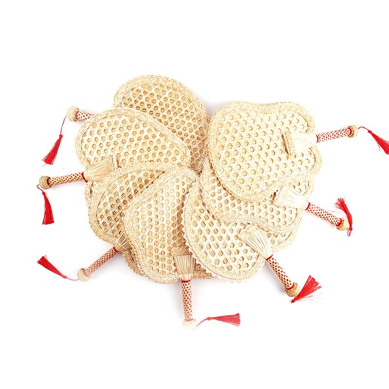 Hand-Woven Woven Straw Hand Fan Old Summer Natural Environmentally Friendly